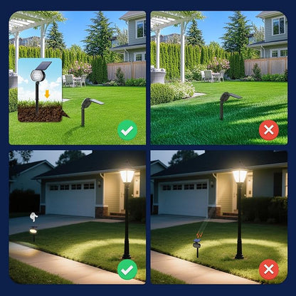 Solar Spot Lights Outdoor Waterproof IP65, 3 Modes Solar Lights Outdoor 35 LED Landscape Lighting, Spot Uplights for Flag Tree Garden Yard Walkway House Backyard, 4 Pack Cold White(6000K)