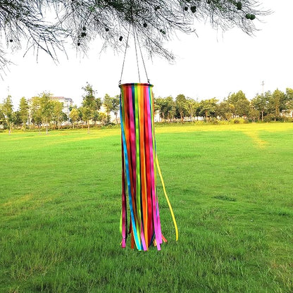 Satin Ribbon Windsock Streamer, Outdoor Decorations for Your Patio, Garden, Yard, Dock and Camper, 49-Inch, WS49-XZH