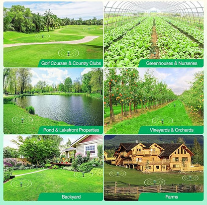 Mole Repellent Solar Powered, Snake Repellent for Yard, Squirrel Repellent Outdoor, Ultrasonic Deterrent Stakes, Get Rid for Gopher, Vole, Deer, Groundhog for Lawns Garden, 4 Pack, Green