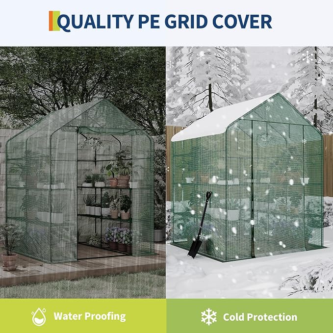 Portable Greenhouse, 57 x 57 x 76'' Greenhouses for Outdoors, Durable Small Green House Kit, Thicken PE Cover, Walk in Green Houses for Indoor Backyard Outside