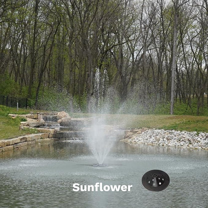 Half Off Ponds 1.75 HP Floating Fountain & Aerator | 14,800 GPH output, 11 spray patterns, White LED lighting, 200 ft heavy-duty cord, Energy-efficient