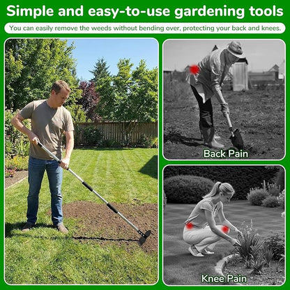 Garden Tools,Weeder Tool,63" Weed Puller Tool with Long Handle,12 Claw Steel Head,Easy Weeding Without Bending or Squatting Down,Weeding Tools Suitable for Farm Planting,Gardening