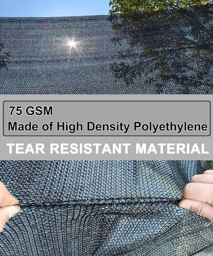 Black Shade Cloth, 70%-80% Sunblock UV Protection, 10 X 6.5 FT Sun Mesh Net | for Garden Plant Cover,Porch Screen,Pergola,Greenhouse,Chicken Coop,Car Barn Kennel,Backyard,Patio Sunshade Cover,Outdoor