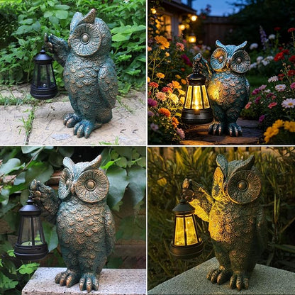 Garden Statues Outdoor, owl Figurines Decorated with Solar Lights, Unique Christmas Birthday Gifts for Moms, Grandmas, Women, Wives, Sisters