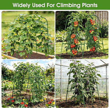 Cucumber Trellis for Raised Bed,U-Shape Garden Trellis for Climbing Plants Outdoor, Metal Arch Vegetables Trellis, Plant Support for Vine (Green, 31.5" Lx21.6 Wx47.2 H-Small)