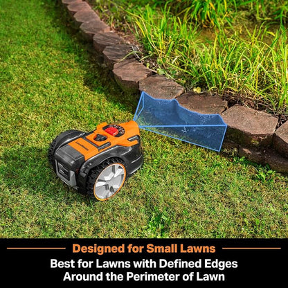 LawnMaster OcuMow™ VBRM601YCM MAX Perimeter Wire Free Robot Lawn Mower Cuts Small Lawns 2000-3500 Square Feet with Optical Navigation, Obstacle Avoidance, Low Noise and No Go Function