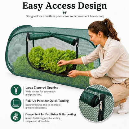 4 Pack Pop Up Mesh Plant Cover, 33% Sunblock Garden Covers for Raised Beds, Breathable Garden Netting for Raised Beds with 16 Stakes for Protecting Seedlings Fruits(44 x 22 x 17.5 in)