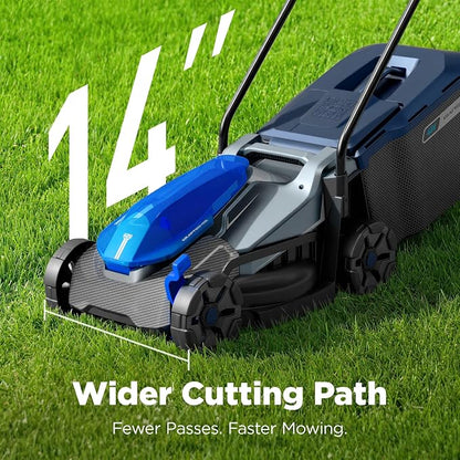 14" Cordless Lawn Mower, 40V Lightweight Push Mower with 4.0Ah Battery & Charger, Ultra-Quiet Motor for Small Yards, Lawn Care, Backyard Maintenance