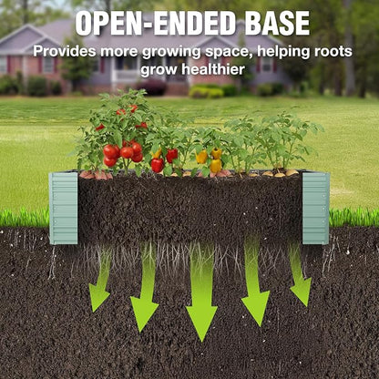 WORKPRO 7.5x4x2ft Outdoor Galvanized Raised Garden Bed, Rust-Resistant Planter Raised Beds for Vegetable, Flowers, Herbs, Light Green