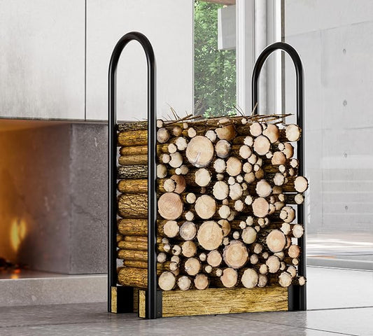 Fire Beauty Firewood Rack Log Holder,Log Storage Holder,Storage Rack,Firewood Stacker for Fireplace Indoor Outdoor(Adjustable)
