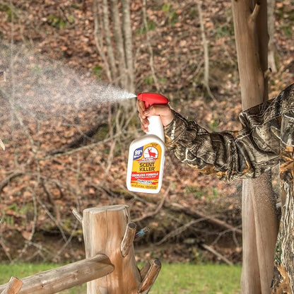 Wildlife Research Center Super Charged Scent Killer Spray & Refill – Odor Eliminator for Hunting – Works After Drying – Odor Control for Clothes & Gear – Hunting Spray (48 FL OZ Combo)