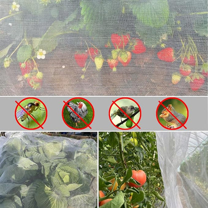 Garden Netting, 10'x20' Ultra Fine Insect Netting for Plants Trees Vegetables, Mesh Protection Netting Fruits Flowers Crops Greenhouse Row Covers Raised Beds Bug Screen Barrier Net