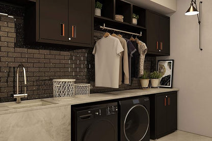 for Home Ready-to-Assemble Wall Steel Cabinet with Two Doors (Black)