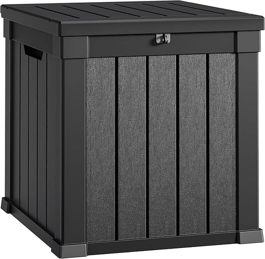 YITAHOME Deck Box | 51 Gallon Weatherproof Outdoor Storage Container for Patio Cushions, Pool Supplies, Garden Tools, Lockable Lid and Side