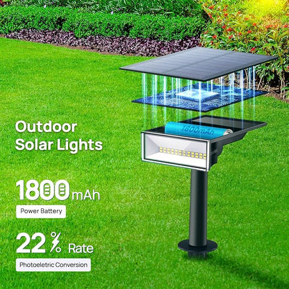 Consciot Solar Lights Outdoor, 6500K Daylight Solar Spotlights, Waterproof Landscape Lighting for Yard, Garden, Tree, Pathway, House, Patio, Outdoor Decor, 4 Pack | Landscape lighting for yard, garden, tree, pathway, house, patio and outdoor decor