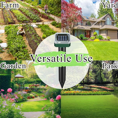 Mole Repellent Solar Powered, Snake Vole Repellent Outdoor Waterproof,Upgraded Ultrasonic Deterrent Groundhog Squirrel Gopher Deer and Chipmunk for Garden Lawns & Yard,10 Pack