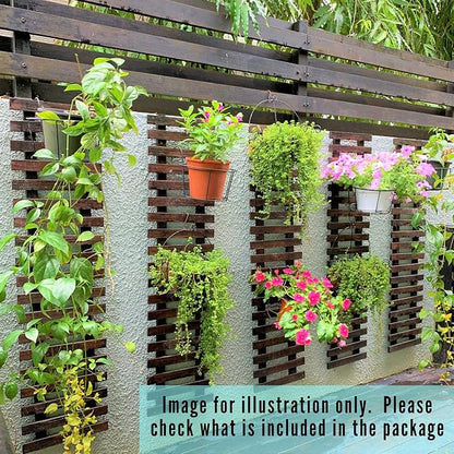 ShopLaLa Wooden Wall Planter (120cm, 2 Pack) Wooden Hanging Flower Plants | Large Outdoor Plants, Live Vertical Garden, Plant Wall Mount Flower Pot Holder Hanger Stand Green Herb Wall Decor