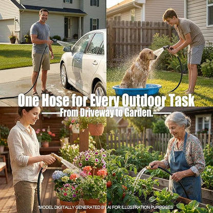 Reel Leader Hose for Garden: 10FT 5/8" Female to Female Hose with 3/4" GHT Brass Fittings - Flexible for Faucet to Reel Connection - Short Water Hose for Balcony RV Hookups and Car Washing