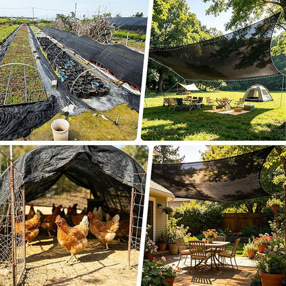 Shade Cloth, 14FT X 20FT 70% Black Outdoor Woven Sun Shade with Grommets, Durable Breathable Netting Shading Antifreezing for Patio, Garden, DIY Home, Plants Cover, Greenhouse, Dog Kennel