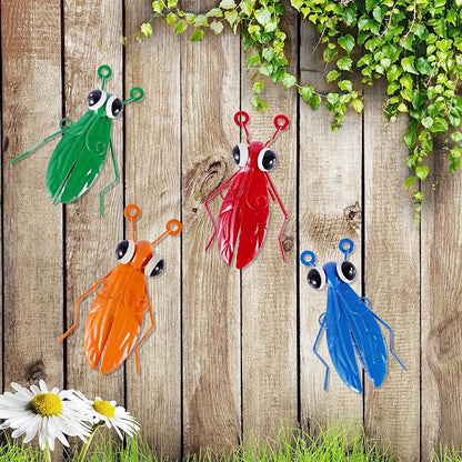 BEIGYFRYFIRE Metal Wall Decor,3D Outdoor Garden Fence Art,Hanging Decoration for Garden Yard Patio Living Room Bedroom Outer Door (4 Pack)