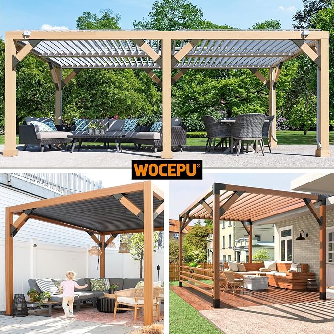 8pack 2x4 (Actual 1.5''x3.5'') Degree Angle Support Brackets, For Pergola, Gazebo, Deck Wood Frame Structures Provide Support 45° Degree Angle Bracket