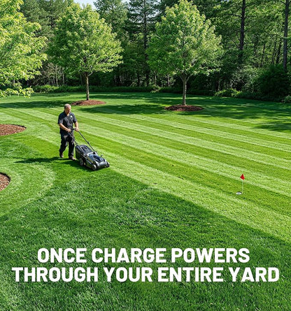 40V 18" (Push) Lawn Mower 2-in-1 Mulching/Bagging Brushless Cordless Electric Lawn Mower with 6-Position Height Adjustment, Include 5.0Ah Battery x 2 and Rapid Charger