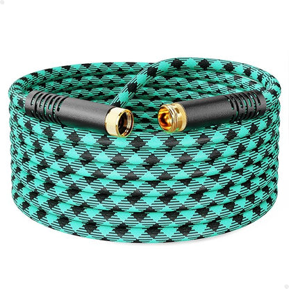 WELLUCK 25 FT Garden Hose - Flexible Water Hose, Lightweight Non-Expanding hose, Leak proof, Pressure Resistant for Yard, Outdoor, 3/4 Inch Solid Brass Fittings and 5-Layer PVC Core