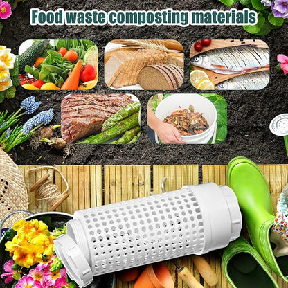 Blosssound 2 Pcs Inground Worm Composter Outdoor Farm Compost Bin Reducing Food Waste Composting Systems Sustainable Worm Composter for Raised Garden Beds at Home(11.81 x 4.33 x 4.33 Inch)