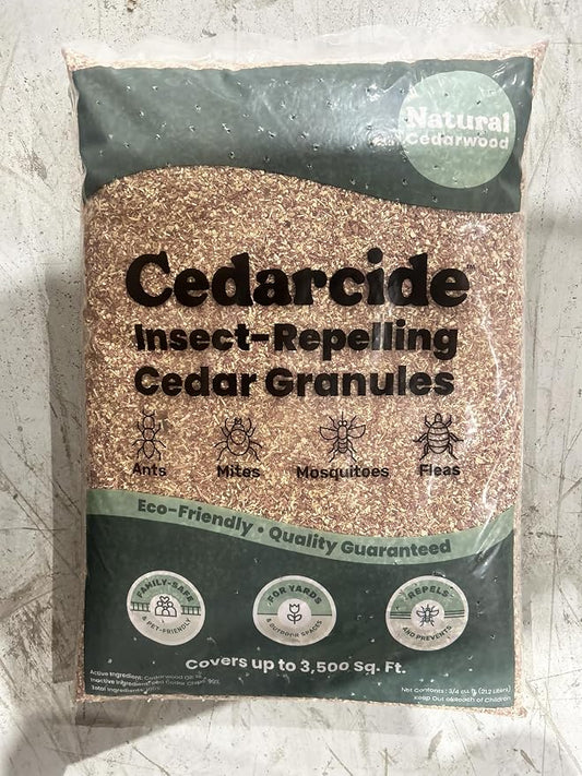 Cedarcide Lawn, Home & Garden Cedar Granules | Repels Fleas, Ants, Spiders & Mosquitoes | Smells Great, Easy to Use | Family & Pet Safe | 2 Bags (16 Lbs)