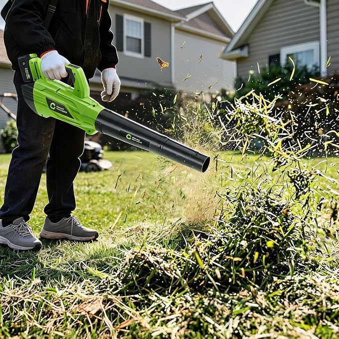 GarveeTech Electric Leaf Blower with Battery and Charger | Cordless Leaf Blower with 700CFM & 250MPH, 20V Handheld Battery Leaf Blowers for Lawn Care, Leaves Cleaning, Dust Blowing