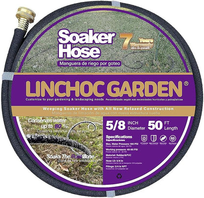 5/8 Inch 50FT Soaker Hose - High Flow Flexible Design for Large Garden Plots | Eco-Friendly Water-Saving & Root-Targeted