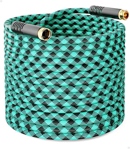 WELLUCK 50 FT Garden Hose - Flexible Water Hose, Lightweight Non-Expanding hose, Leak proof, Pressure Resistant for Yard, Outdoor, 3/4 Inch Solid Brass Fittings and 5-Layer PVC Core