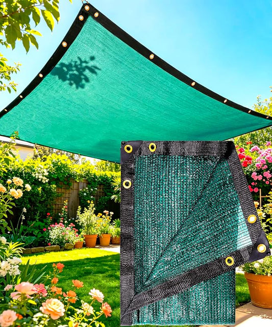 70% Green Colored Shade Cloth 12ft x 16ft Sun Shade Netting with Grommets | Breathable UV Block Balanced Shade for Garden, Plants Cover Patio, Pergola, Chicken Coop, Kennel, Vegetables, Greenhouse