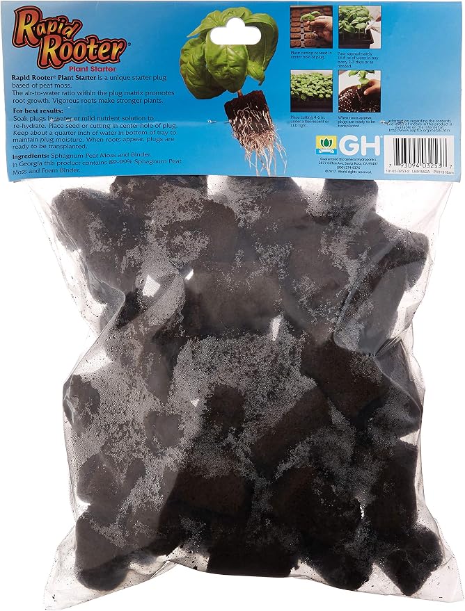 General Hydroponics GH3253 Rapid Rooter Replacement Plugs 50 Count (Pack of 12)