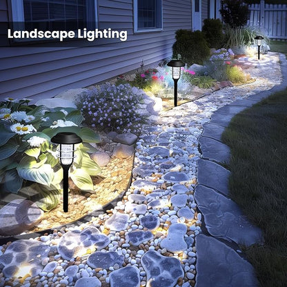 SOLPEX Solar Pathway Lights Waterproof Outdoor Lighting, 12 Pack Cold White | IP44 Waterproof, 8-12H Runtime, Auto On/Off, Tool-Free Install, Yard/Garden/Pathway/Patio/Walkway/Driveway