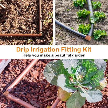18 Pieces Drip Irrigation Fittings Elbow Connectors for 1/2" Tubing, Barbed Elbows Drip Parts for 1/2 Inch Irrigation Tubing(0.600" ID), Drip Line Connectors for Drip Sprinkler Garden Systems