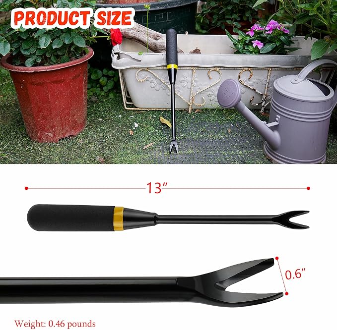 Kemaier Weeding Tool - Heavy Duty Stainless Steel Weed Remover Tool for Precise Root Weed Removal, Efficient Weed Puller Tool for Garden and Lawn Care