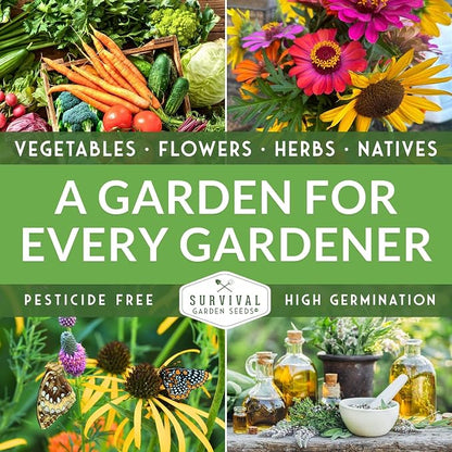 Homesteader 50 Pack Seed Vault for Planting Victory Gardens | Non-GMO Heirloom Vegetable, Fruit, Herb Seeds to Grow Food for Storage, Emergency Preparedness - Survival Garden Seeds
