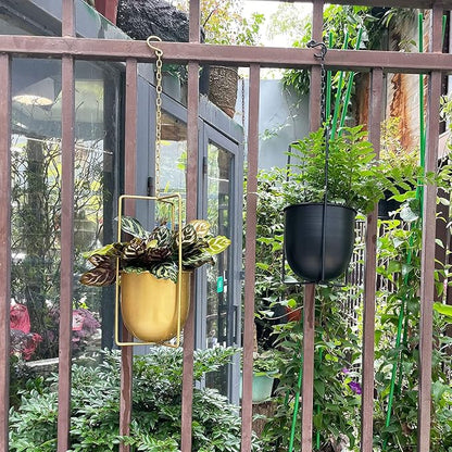 Metal Plant Hanger,Hanging Planters Indoor Hanging Flower Pots (Gold)…