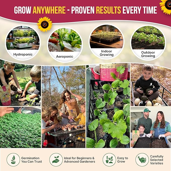 20 Vegetable Seeds Variety Pack - 12,465+ Non-GMO Heirloom Seeds for Planting Vegetables and Fruits in Individual Seed Packets, Home Garden Seed for Hydroponic, Indoor and Outdoors Gardening