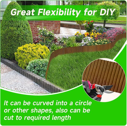 Corrugated Garden Edging,5.5"×60Ft Pre-Rusted Landscape Edging & Lawn Edging Border,Metal Garden Border for Flower Beds,Garden,Lawn,Raised Beds & Tree Surrounds