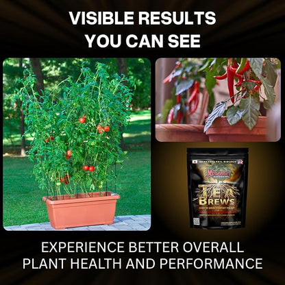 Xtreme Gardening Xtreme Tea Brews – Compost Tea Kit, 2-Pack 80g Pouches, Each Brews 5 Gallons, Bloom Booster & Yield Booster with Worm Castings & Microbe Food Pack, Works with Any Fertilizer Program