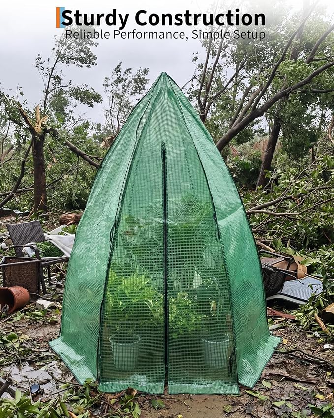 Greenhouse for Outsides, 54”x 54”x 71” Heavy Duty Green House Tent with Durable PE Cover, Garden Plant Protector with Zippered Door Mesh Window for Vegetables Flowers Fruits Herbs,Green