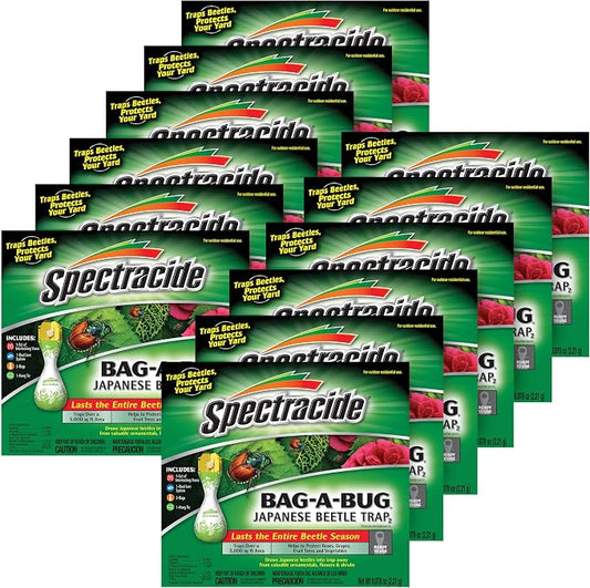 Spectracide Bag-A-Bug Japanese Beetle Trap, Dual Lure System 12 count