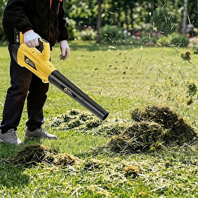 GarveeTech Electric Leaf Blower with Battery and Charger | Cordless Leaf Blower with 700CFM & 250MPH, 20V Handheld Battery Leaf Blowers for Lawn Care, Leaves Cleaning, Dust Blowing