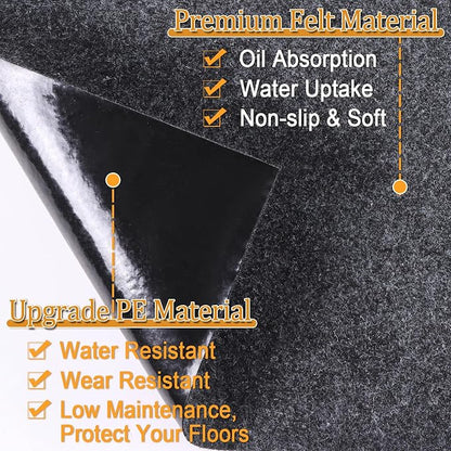 8.2 X 6 Ft Storage Shed Floor Mat—Waterproof PE Backing, 500g/㎡ Thick, Washable, Dustproof, and Anti-Slip Pad for Patio, Motorcycle, and Carport to Protect Flooring from Wear