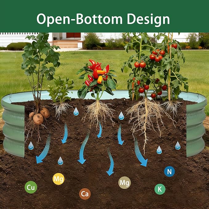 6×3×1 ft Light Green Metal Galvanized Raised Garden Bed, Easy Assembly Outdoor Garden Planter for Gardening Fruit, Vegetables, Flowers & Herbs