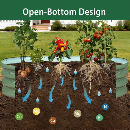 6×3×1 ft Light Green Metal Galvanized Raised Garden Bed, Easy Assembly Outdoor Garden Planter for Gardening Fruit, Vegetables, Flowers & Herbs