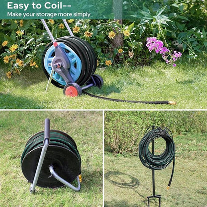 HOMEIDEAS Short Rubber Garden Hose 3 Feet - Newly Leak-proof & Kink-Free Design | Freely Rotational Spherical Ball Joint, Anticorrosive 3/4" Brass Fittings - Perfect for Outdoor Watering