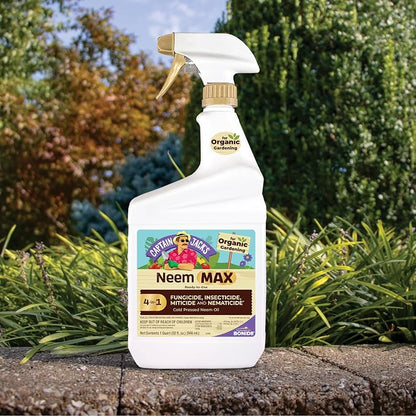 Bonide Captain Jack's Neem Max, 32 oz Ready-to-Use Spray | Cold Pressed Neem Oil, Multi-Purpose Insecticide, Fungicide, Miticide and Nematicide, For Organic Gardening
